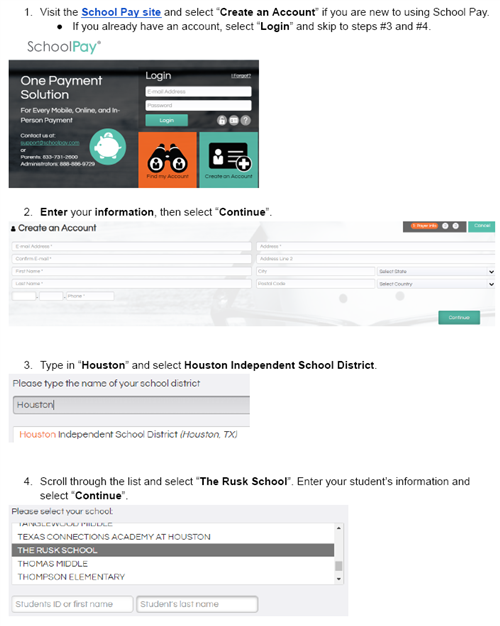 School Pay Login Steps Screenshots